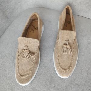 Marc Joseph Loafers Women's 11 Beige Suede Belle Tassel Preppy Old Money New$155
